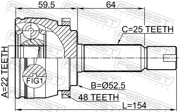 Joint Kit, drive shaft 1210-SOLA48