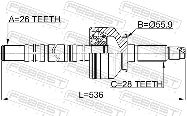 Joint Kit, drive shaft 2214-SOR