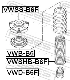 Rolling Bearing, suspension strut support mount VWB-B6