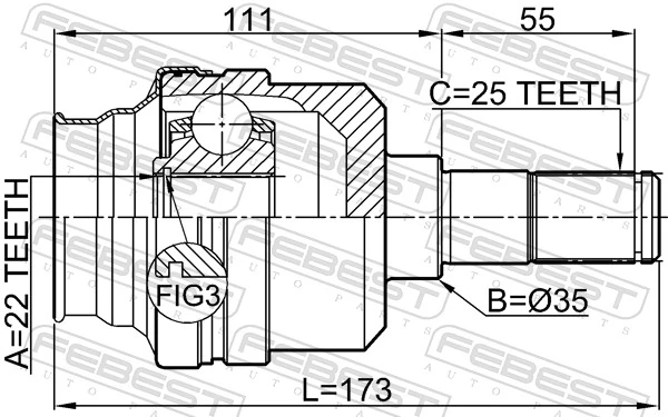 FEBEST 1411-NACTR Joint Kit, drive shaft