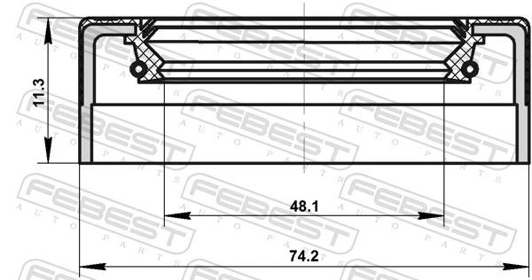 FEBEST 95NDS-50741112C Shaft Seal, manual transmission main shaft
