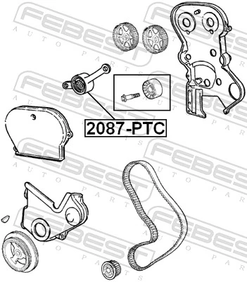Tensioner Pulley, timing belt 2087-PTC
