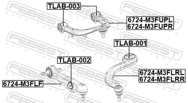 Control/Trailing Arm, wheel suspension 6724-M3FUPR