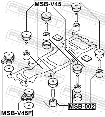 FEBEST MSB-V45 Mounting, vehicle frame