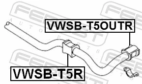 Mounting, stabiliser bar VWSB-T5R