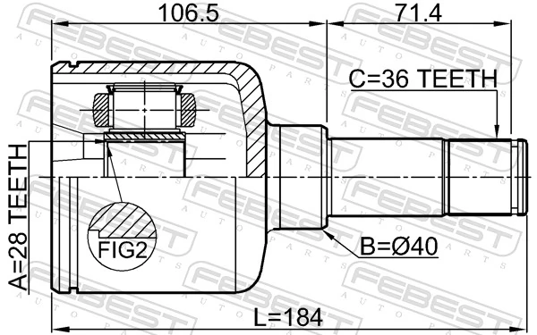 FEBEST 2111-TT9LH Joint Kit, drive shaft