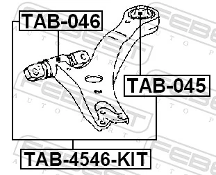 Mounting, control/trailing arm TAB-045