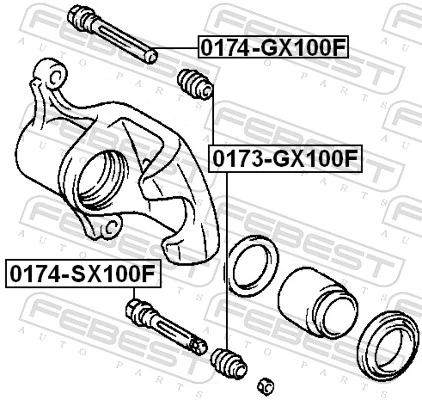 Guide Bolt, brake caliper 0174-SX100F