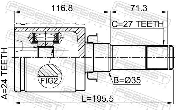 Joint Kit, drive shaft 3211-SRXLF1