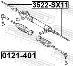 FEBEST 3522-SX11 Inner Tie Rod