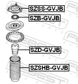 Rolling Bearing, suspension strut support mount SZB-GVJB