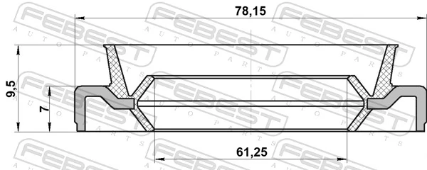 FEBEST 95EDS-63780710X Shaft Seal, manual transmission