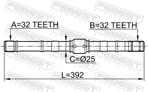 FEBEST 0212-SR20LH Drive Shaft