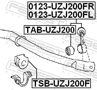 Link/Coupling Rod, stabiliser bar 0123-UZJ200FR