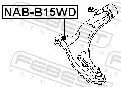 Mounting, control/trailing arm NAB-B15WD