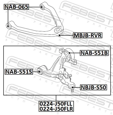 Control/Trailing Arm, wheel suspension 0224-J50FLL