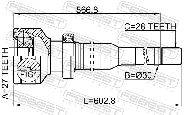 Joint Kit, drive shaft 2711-XC60RH