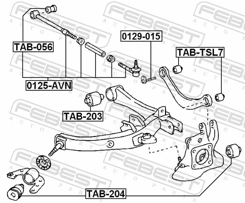Mounting, control/trailing arm TAB-TSL7
