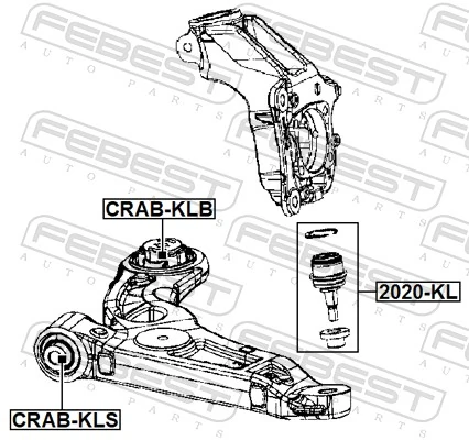 Mounting, control/trailing arm CRAB-KLB