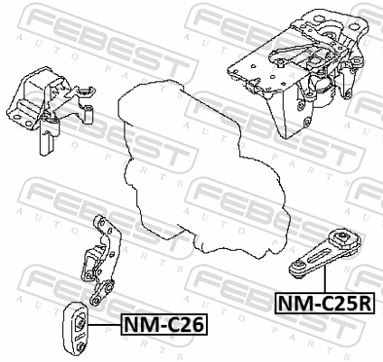 FEBEST NM-C26 Mounting, engine