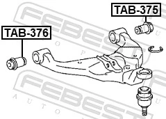FEBEST TAB-375 Mounting, control/trailing arm