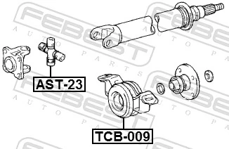 FEBEST TCB-009 Bearing, propshaft centre bearing