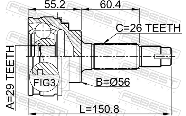 Set sambungan, poros penggerak 0110-008