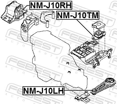 Mounting, manual transmission NM-J10TM