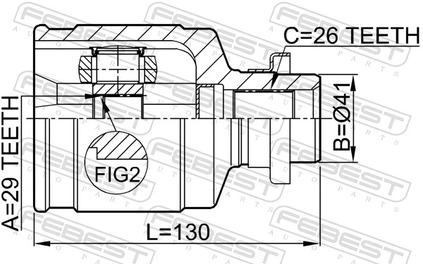 FEBEST 0411-CU204WD Joint Kit, drive shaft