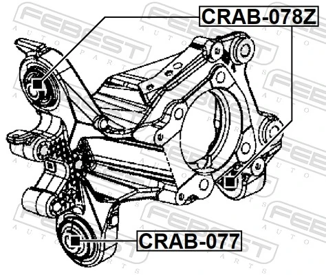 FEBEST CRAB-077 Mounting, control/trailing arm