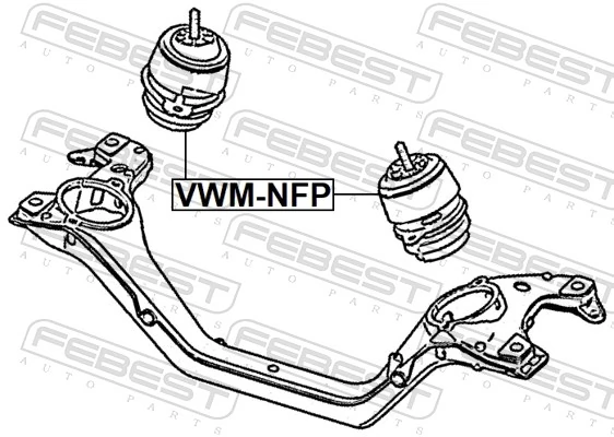 Mounting, engine VWM-NFP