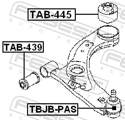 FEBEST TAB-445 Mounting, control/trailing arm