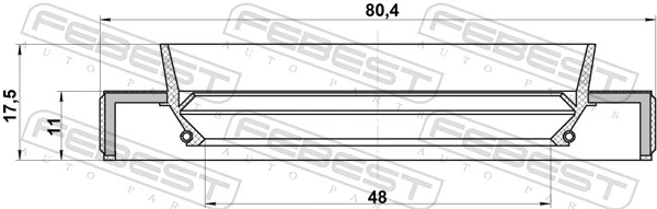 FEBEST 95HBY-50801117L Shaft Seal, drive shaft