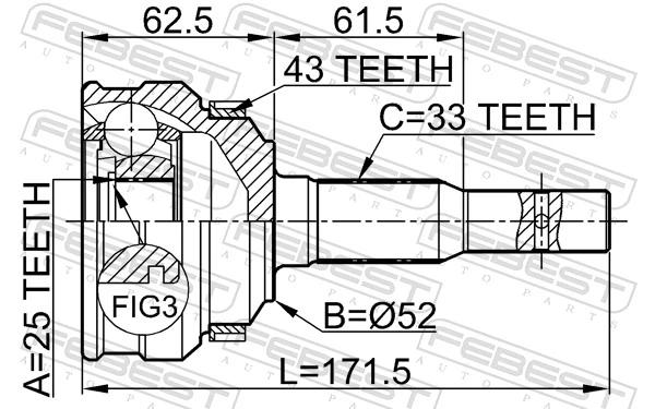 Joint Kit, drive shaft 1810-015A43