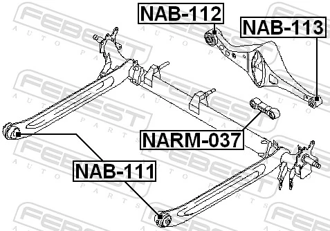 Mounting, control/trailing arm NAB-112
