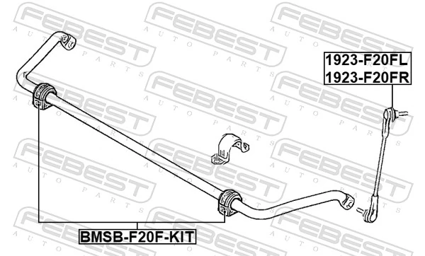 Mounting, stabiliser bar BMSB-F20F-KIT