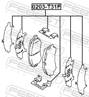 Accessory Kit, disc brake pad 0203-T31F