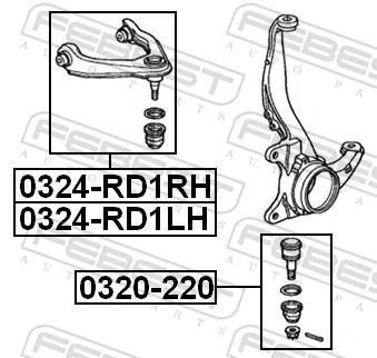 Control/Trailing Arm, wheel suspension 0324-RD1LH