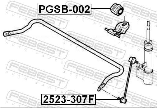 Mounting, stabiliser bar PGSB-002