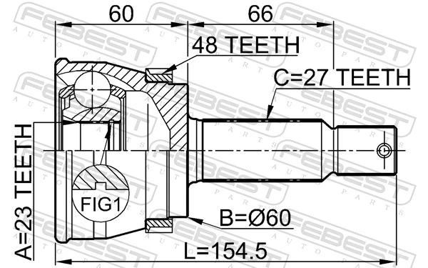 FEBEST 1210-TUCRRA48 Joint Kit, drive shaft