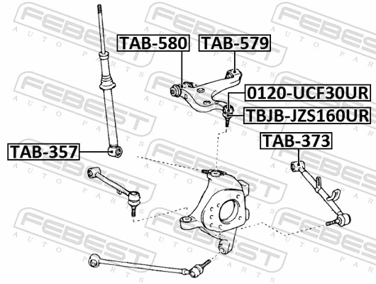 Mounting, control/trailing arm TAB-579