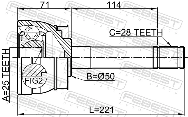 Joint Kit, drive shaft 0210-071