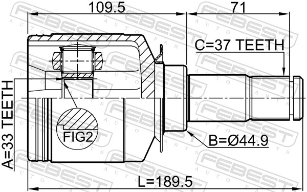 Joint Kit, drive shaft 1611-164LH