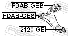 Mounting, control/trailing arm FDAB-GES