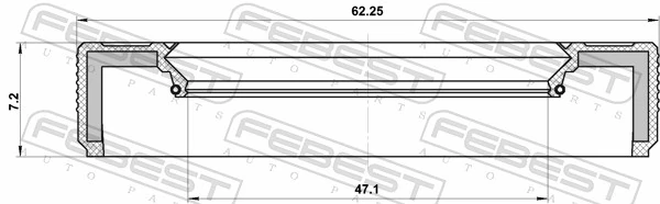 FEBEST 95LBY-49620709X Shaft Seal, drive shaft