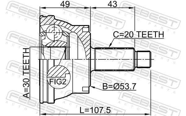 FEBEST 2310-035 Joint Kit, drive shaft