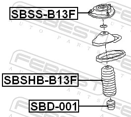 FEBEST SBSS-B13F Suspension Strut Support Mount