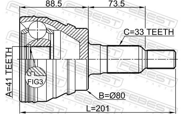 Joint Kit, drive shaft 3210-ESCII