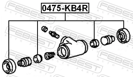 FEBEST 0475-KB4R Repair Kit, wheel brake cylinder