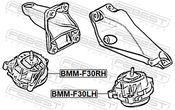 Mounting, engine BMM-F30RH